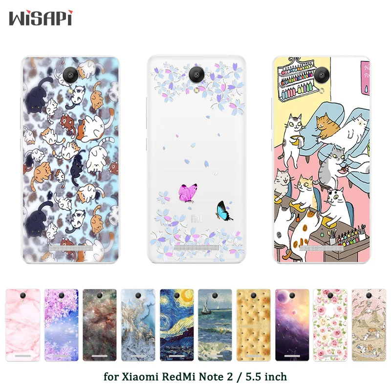 

For Xiaomi Redmi Note 2 Case 5.5'' Cover Silicone Bags Fundas Coque Fashion Printed Shell For Redmi Note 2 Phone Cases Note2