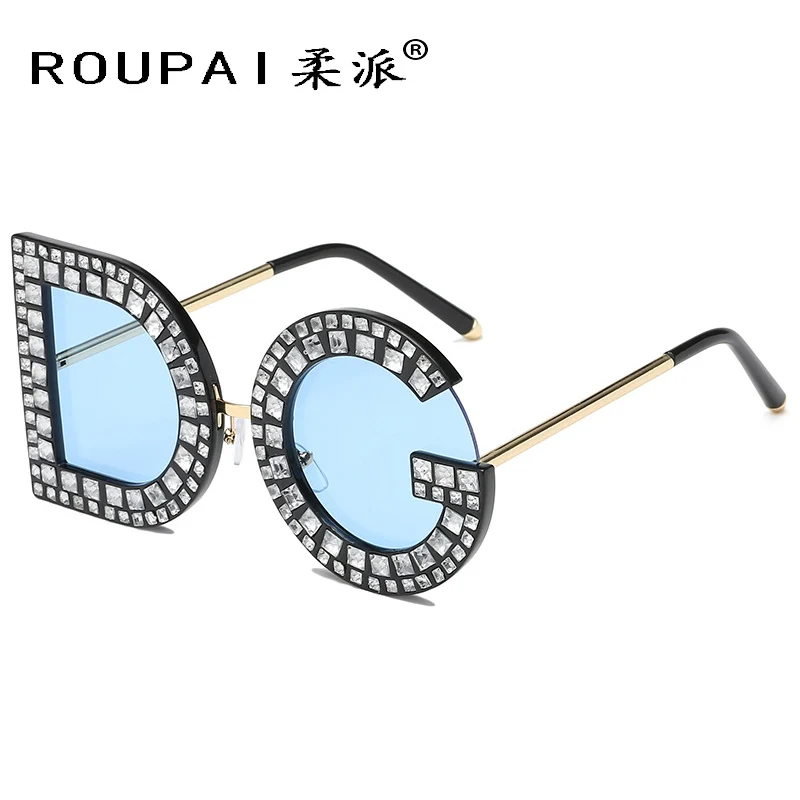 ROUPAI Diamond негабаритных солнцезащитные очки Для женщин квадратный поляризационные