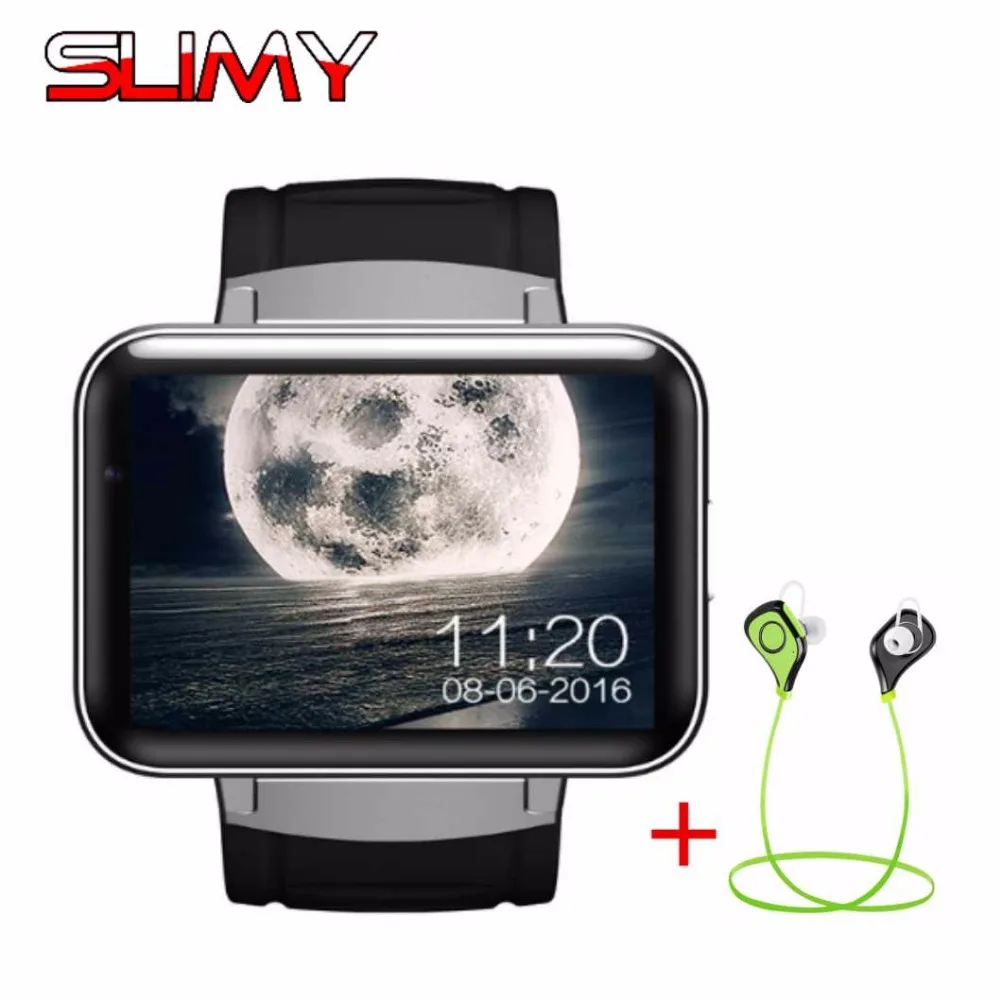 Slimy DM98 Смарт-часы 3g WCDMA Android 4,4 OS gps MTK6572 двухъядерный 2,2 дюймов HD ips светодиодный экран 900 мАч батарея 512 МБ Ram 4 Гб Rom