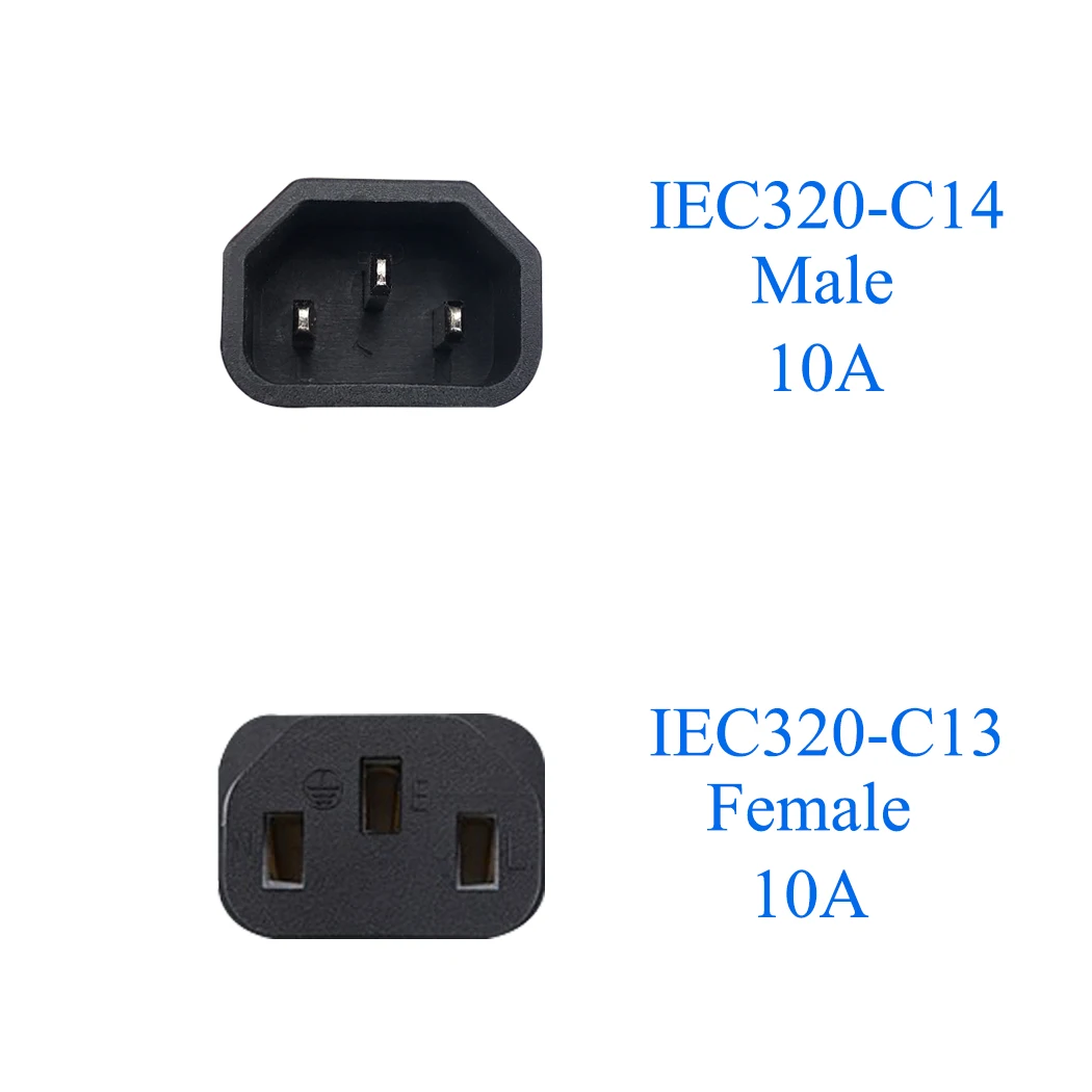Адаптер питания joriniec C14 в C13 адаптер с левым и правым изгибом коннектор IEC320