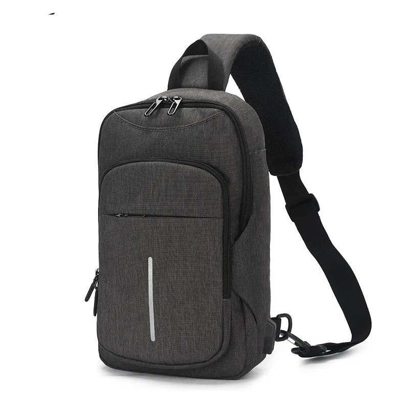 OZUKO мужские нагрудные сумки бизнес водонепроницаемый Кроссбоди сумка на одно плечо многофункциональная зарядка через usb мужская повседневная нагрудная сумка модная - Цвет: black