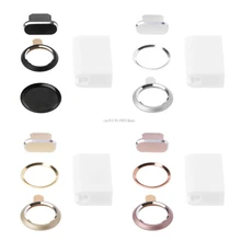 4 в 1 кабельный держатель шнура пылезащитный порт задняя защита для объектива камеры кольцо чехол для дома ID сенсорная кнопка наклейка для iPhone7 8