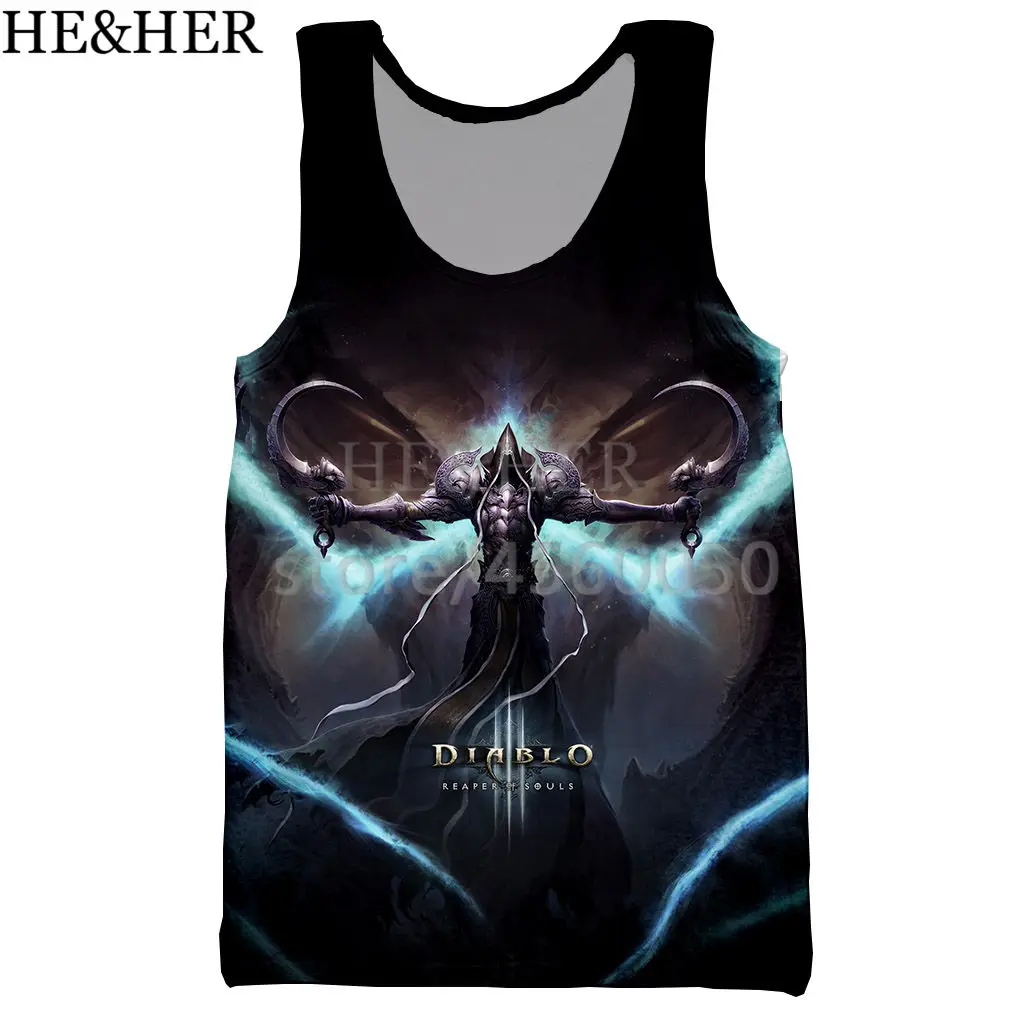 Игра Diablo 3 Reaper of Soul3D напечатанный топ на бретелях для мужчин модный крутой летний топ на бретелях для работы Мужские Женские топы топ на бретелях - Цвет: 05