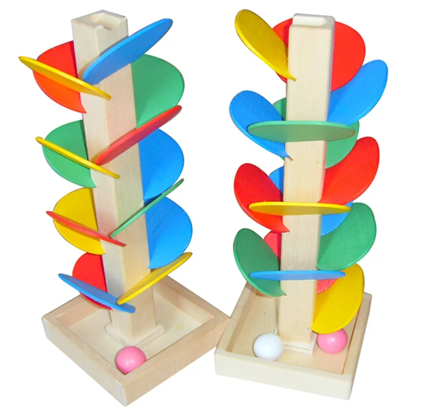 

Wooden Tree multicolour Ball Run Track Game Toy Montessori Educational Toy Blocks Baby Kids Children Early Educational Toys
