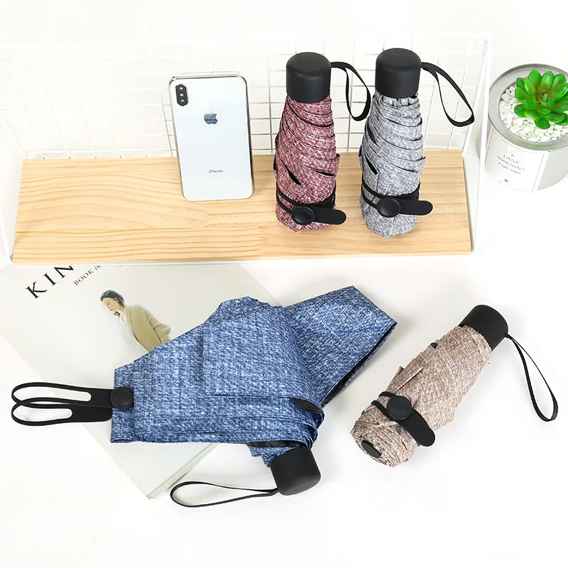 

Creative mini pocket umbrella Five-folding Non-automatic 4 color 8 bone Unisex Umbrella rain women and men in Sunny and Rainy