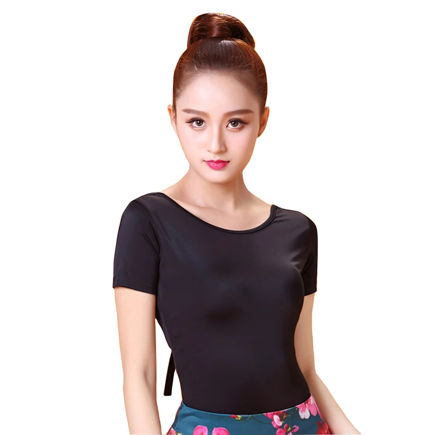 

Backless short sleeve Modern latin dance clothes top for women/female dancers, vogue Ballroom Costume performance wear