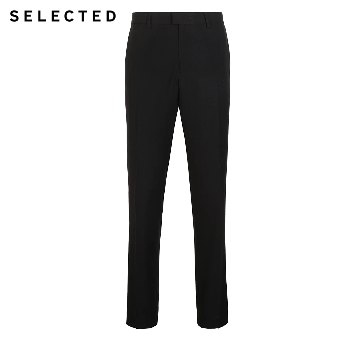 SELECTED Men's Straight Fit Pure Color Slim Drapery Suit Pants T|41816A501