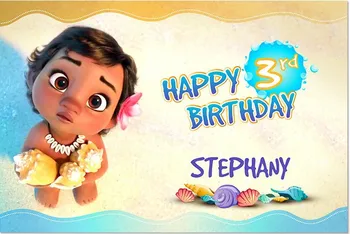 

custom moana birthday sea beach backdrops High quality Computer print party background
