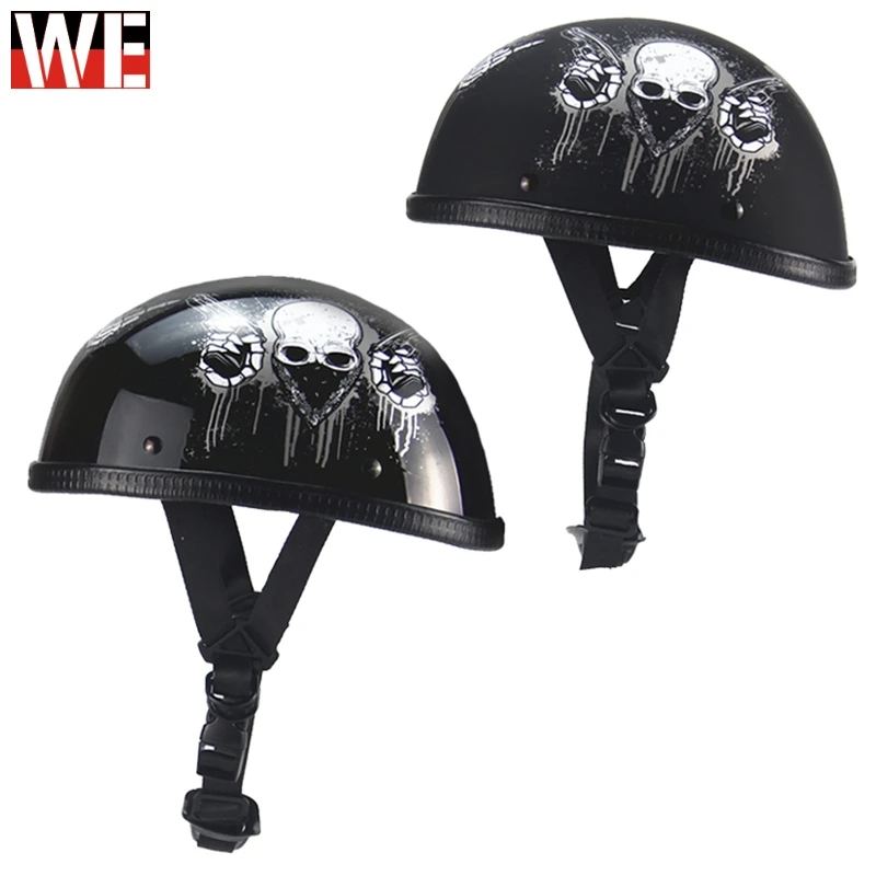 

Motorcycle Helmet Half Face Vintage Retro German Racer Scooter Motorbike Helmet Body Protection Gear Chopper DOT approved