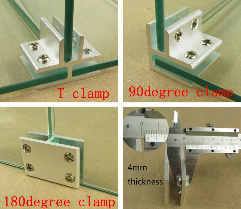 4 шт./упак. отличное качество девяносто градусов форма Стекло зажим Стекло полка сильный Поддержка алюминиевые зажимы 8-12 мм