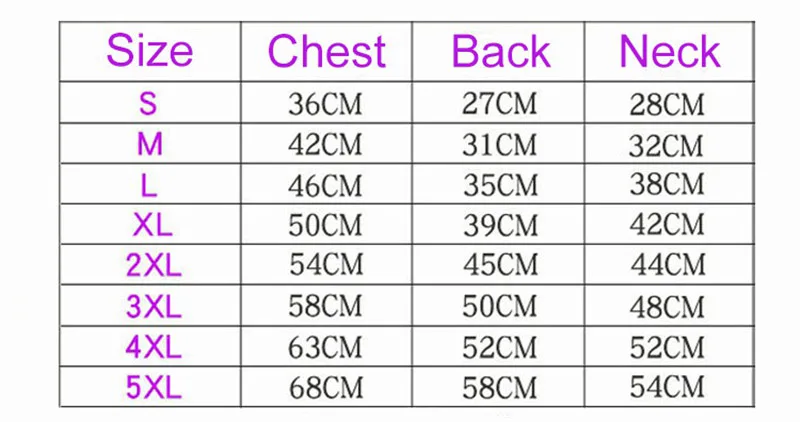 General Clothing Size Chart