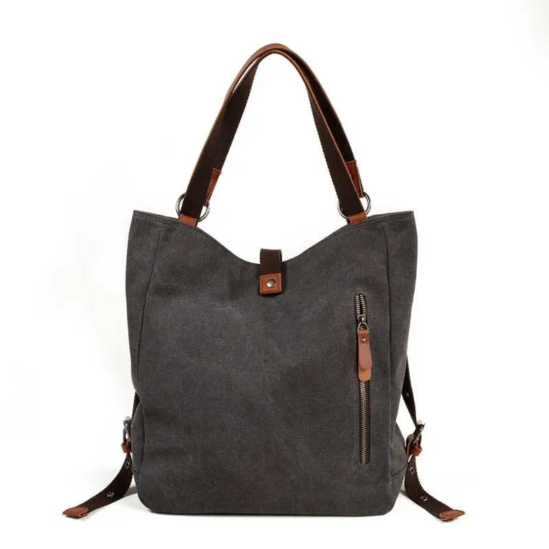 Женская Холщовая Сумка-тоут, повседневная сумка на плечо, рюкзак, рюкзак-трансформер