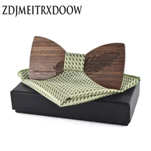 Новинка, дизайнерские классические благородные деревянные бабочки-галстуки с перьями для мужских свадебных костюмов, деревянный галстук-бабочка, карманный квадратный набор в форме бабочки