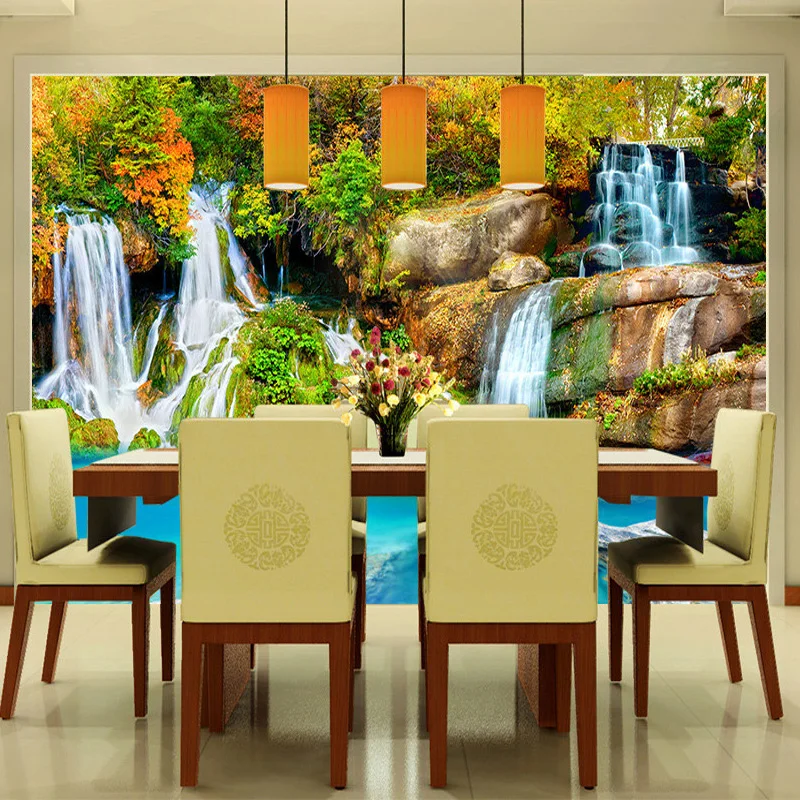 3D Настенные обои с природным пейзажем на заказ маленький ручей водопад гостиная