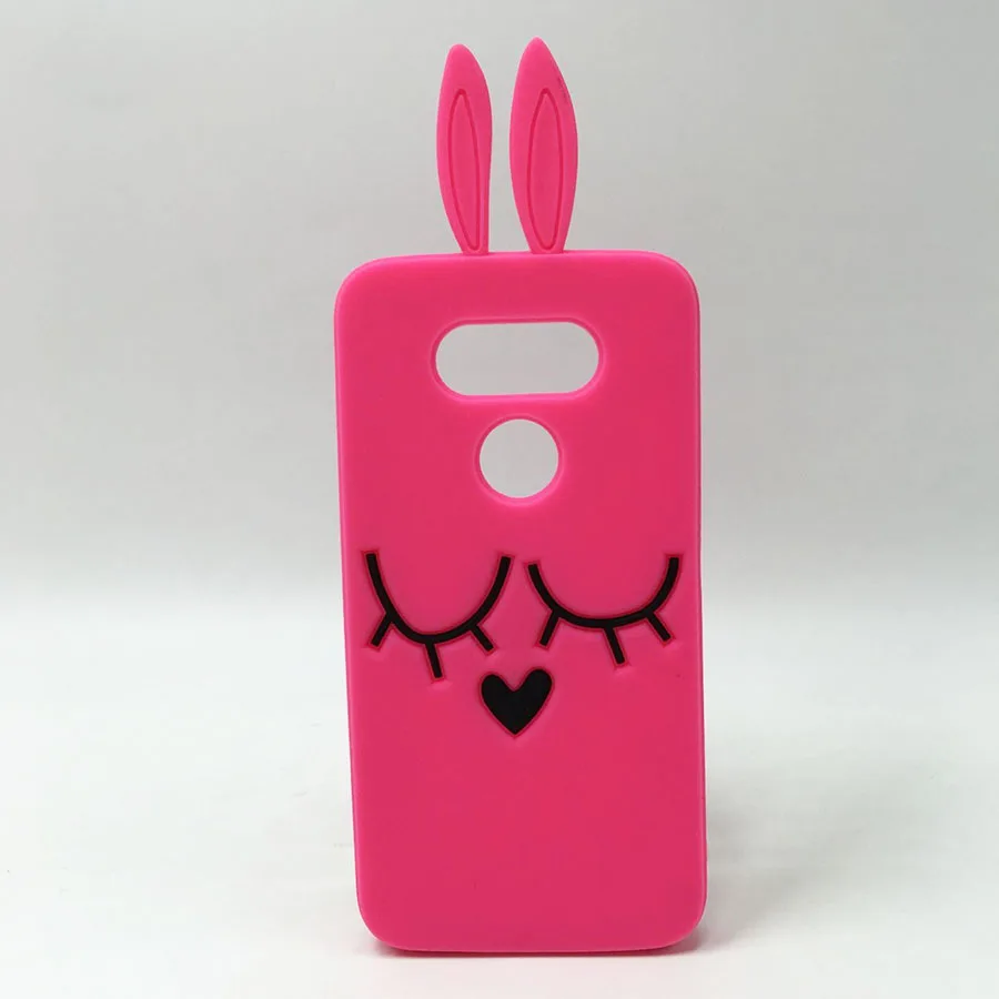 

3D Cute Cartoon Phone Cover For LG G2 G3 G5 K8 K10 LTE K430DS K430 K420N K410 Fundas Bunny Rabbit Ears Rubber Soft Silicone Case