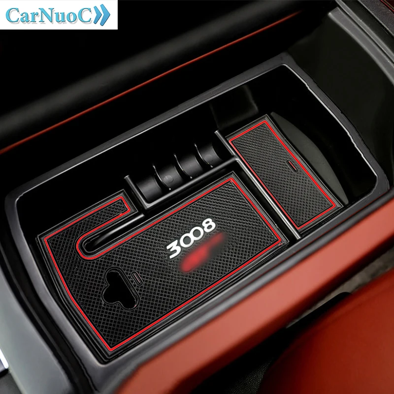 

For Peugeot 3008 GT 3008GT 2016 2017 2018 Car Interior Center Console Armrest Storage Boxes Arm Rest Glove Tray Container Holder