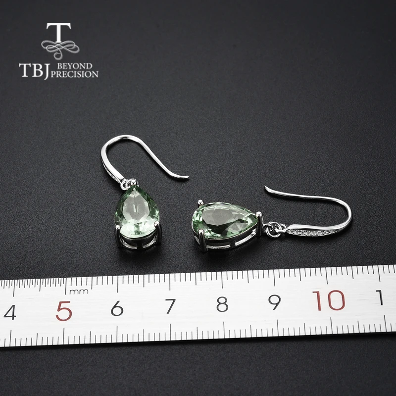 Женские серьги подвески с аметистом 6 карат TBJ ювелирные украшения натуральным