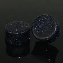 Пара серьги из органического камня туннели мякоть пробки темно-синий 6 мм-16 мм Doubel факел, седло серьги конусные серьги ювелирные изделия для тела ушные датчики