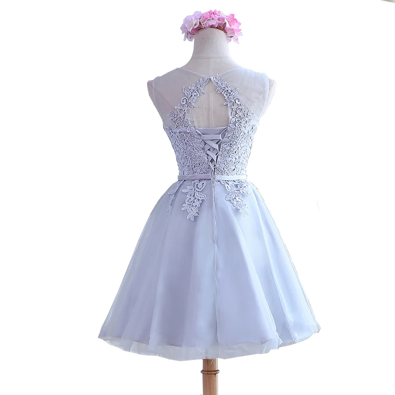 Cocktail dresses Vestidos de Fiesta Embroidery Scoop Short Pink
