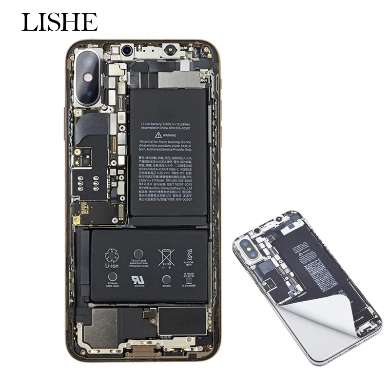 Забавный имитирующий телефон ремонтный стикер для iPhone 6 6S 7 8 Plus кожа ПВХ наклейка для iPhone X Xr Xs Max прочные царапинам пленки