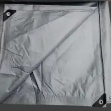 Серебристо-серый 4 м X 3 м водонепроницаемый холст, брезент для наружного применения, брезент для грузовика, солнца и дождевик