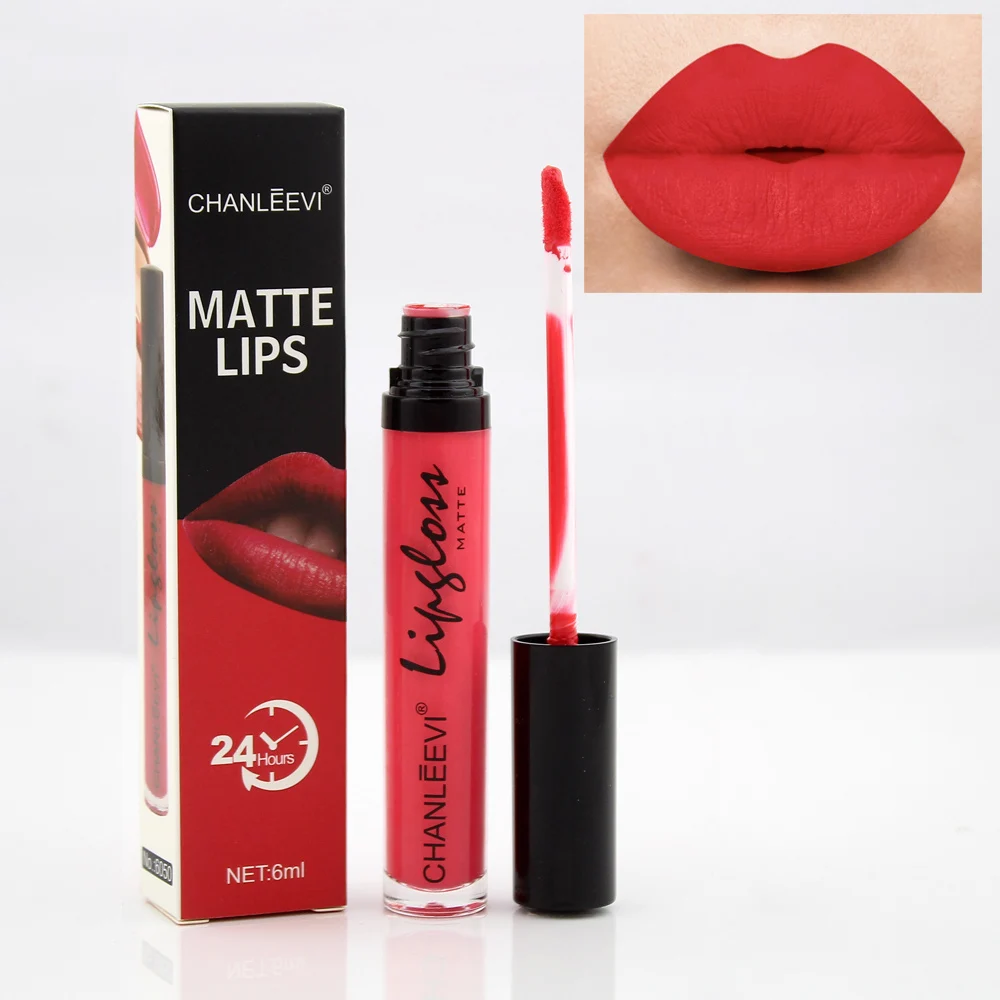 

New Makeup Matte Liquid Lip Gloss Waterproof Long Lasting Lipsticks Cosmetics Moisturizer Pigment Red Wine Matte Lipsticks