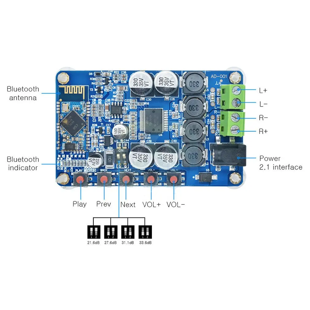 Power Amplifier Board Audio Receiving Amplifier Digital Power Amplifier