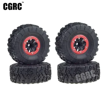 

4PCS 2.2inch Rubber Tires & 2.2inch Plastic Beadlock Wheel Rim for 1/10 RC Rock Crawler Car Axial SCX10 Wraith RR10 Yeti