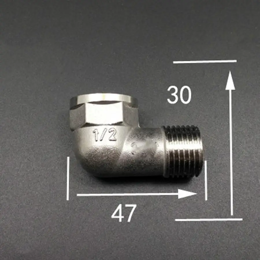 

201 Stainless Steel Elbow DN15 1/2" BSPP Female To Male Pipe Fitting Adapter Coupling Connector