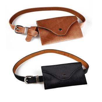 

10PCS / LOT SINGYOU Women Thin Belts New Solid Color Velvet Mini-Bag Long PU Leather Belt Female Fashion Waist Strap