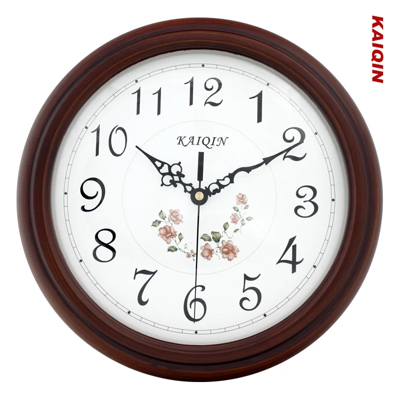 Rhythm clocks wood fashion single face clock wall clock mute scanning