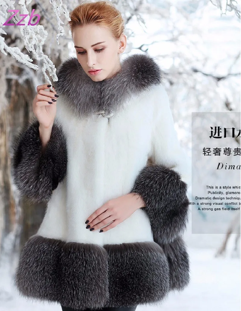 Special Offer 2018 New import European Fashion Winter Women Faux mink  Fur Luxurious High Quality artificial Fox Fur Coat