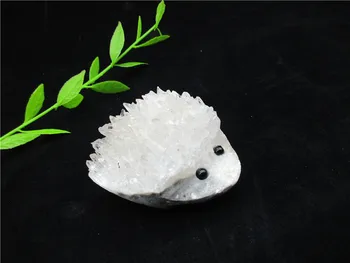

AAA+ Natural White Crystal Cluster Sculpture Hedgehogs Gemstone Specime Mineral Gem Carnelian Crystal Home Decoration