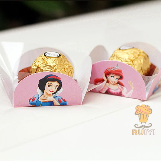 

Princess Snowwhite Cinderella Ariel Kids birthday party decorations chocolate candy box orminhas para doces 100pcs/lot AW-0523