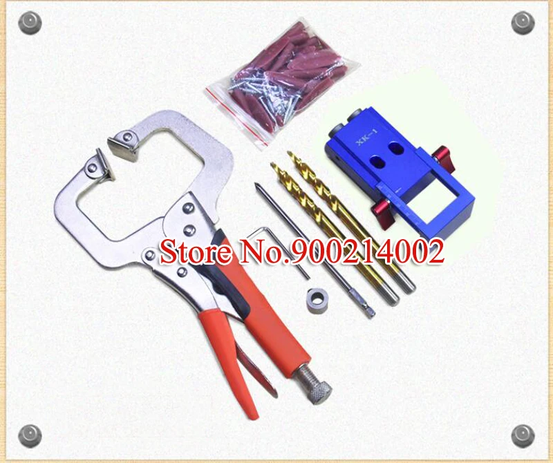 

Mini Kreg Style Pocket Hole Jig Kit & Plier System For Woodworking Set With Box Joinery Step Drill Bit Power Wood Work Accessory