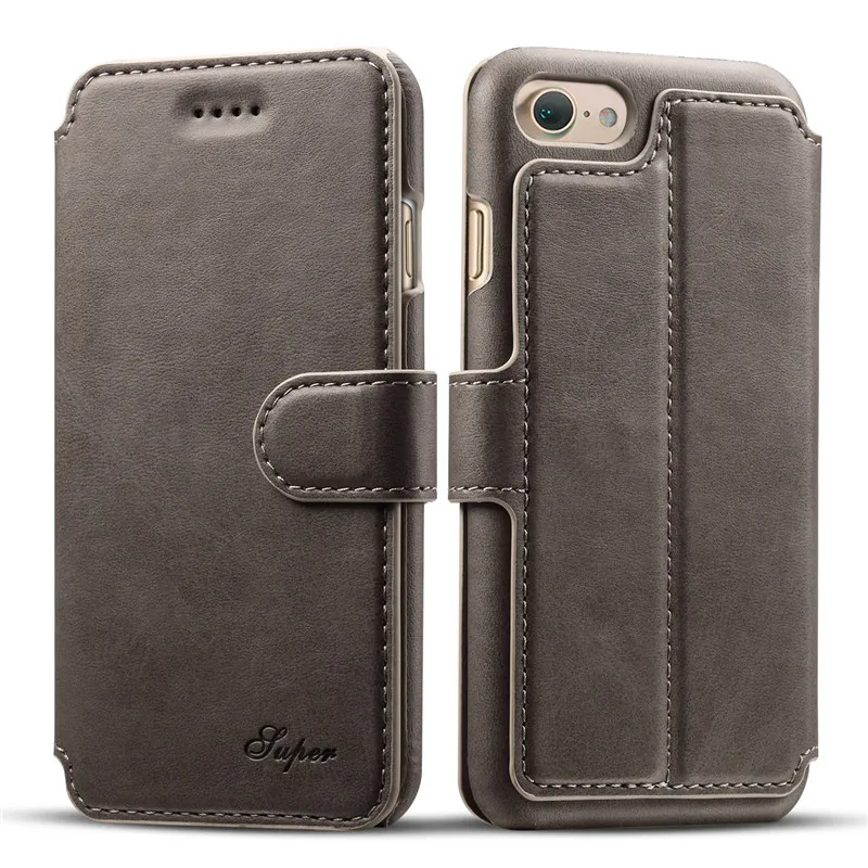 Чехол бумажник из натуральной телячьей кожи для Apple Iphone X XS 7 8 6S Plus|case for iphone|wallet