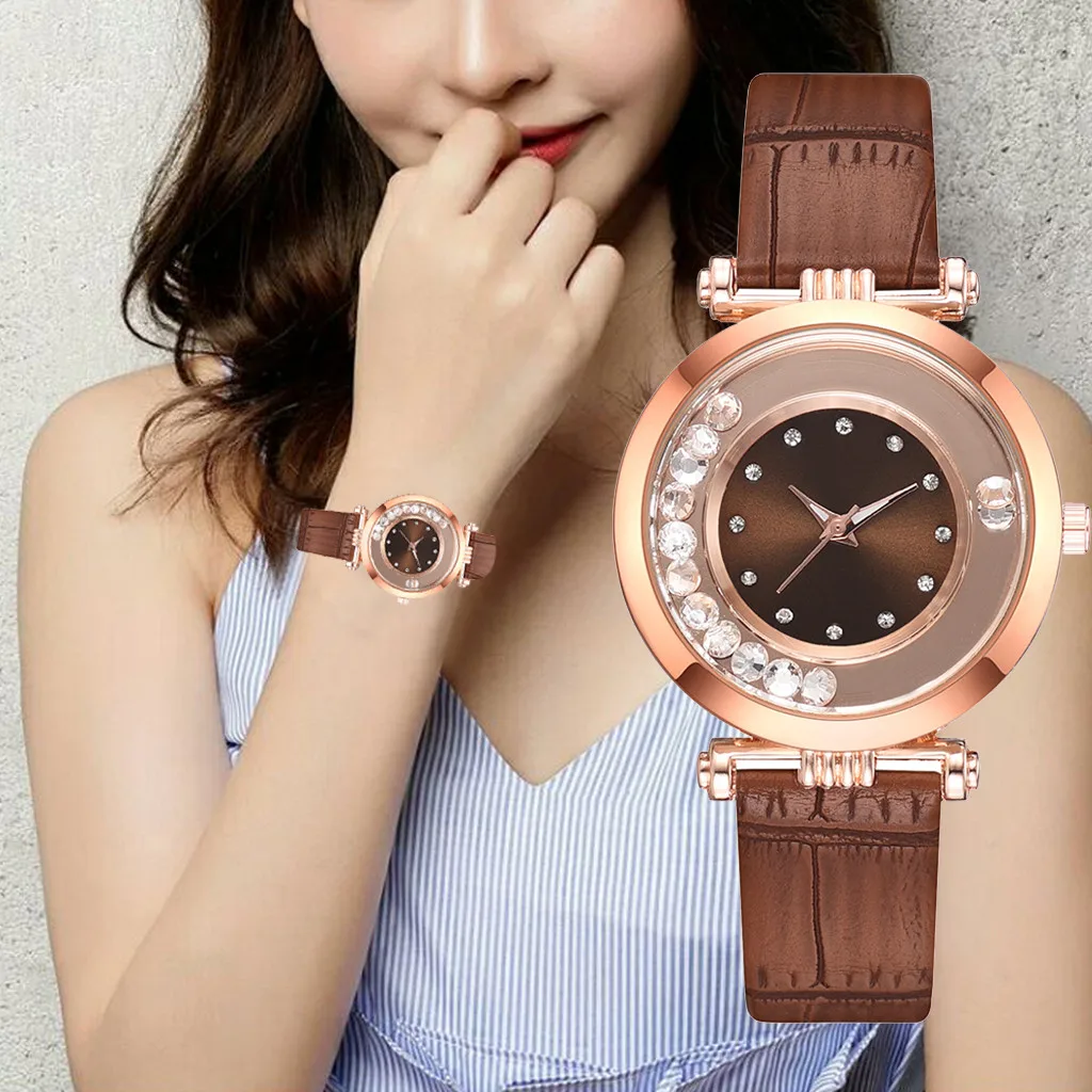 

Woman Watch Luxury Temperament Leather Belt Diamond Analog Quartz Watch relojes para mujer zegarki damskie relogios femininos