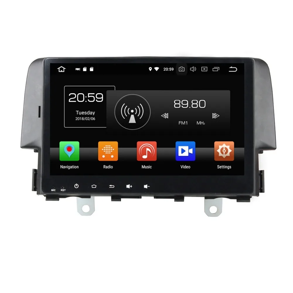 Top 9" Android 8.0 Car Radio DVD Stereo Multimedia for Honda Civic 2016 4GB RAM GPS Bluetooth WIFI USB DVR Mirror-link 32GB ROM 1