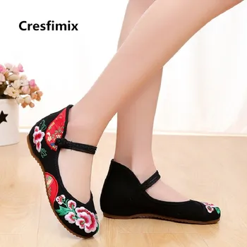 

Cresfimix zapatos de mujer women fashion comfortable light weight dance shoes female cool cloth flats lady cute red shoes c2233