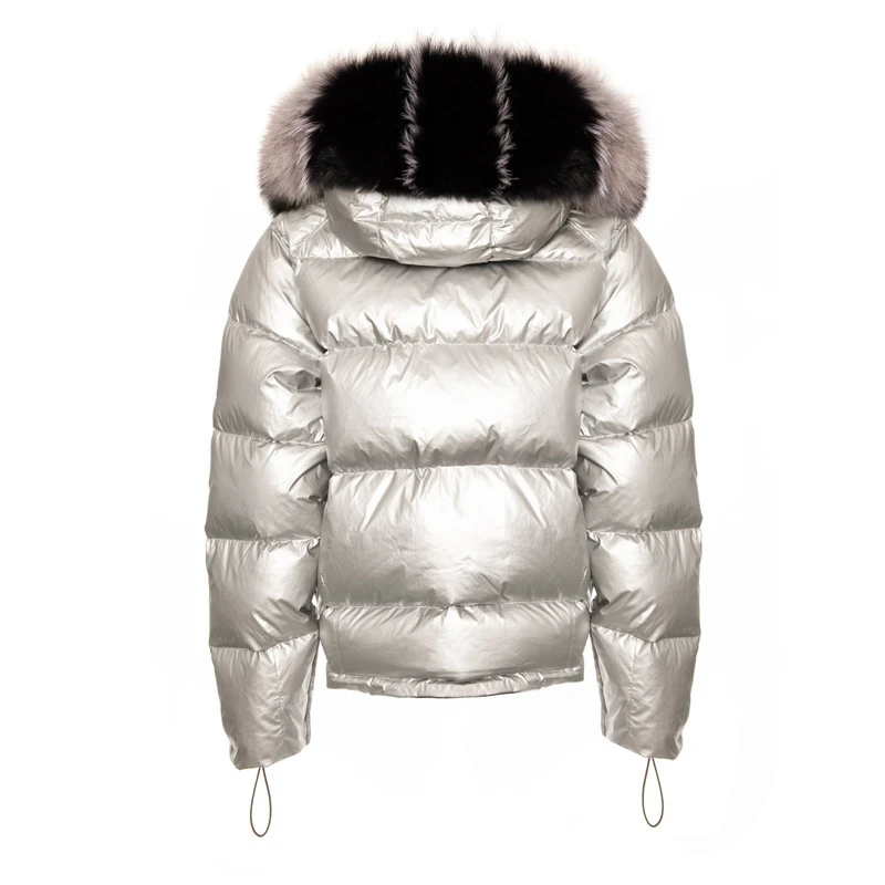 Белые куртки-пуховики на утином пуху, женские зимние теплые пальто с капюшоном из натурального меха лисы, пальто, женские куртки с двойной боковой подкладкой, LZ039