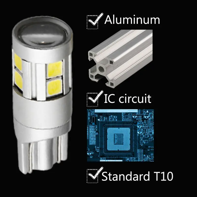 Meetrock 2x super bright led t10 w5w автомобилей лампа 9 smd 3030 EMC авто чтения парковка туман габаритный задний свет 152 194 12 В белый 6000 К