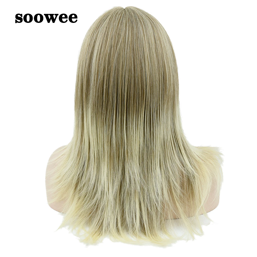 Soowee 60cm Long Straight Blonde Ombre Hair Synthetic Hair Cosplay Wigs