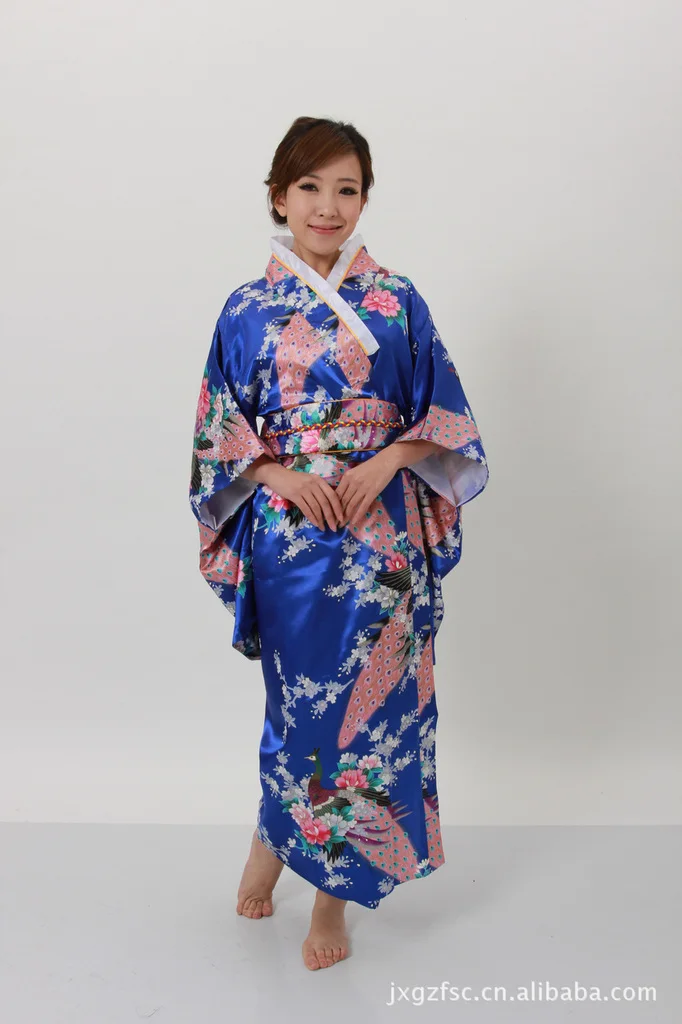 Традиционное китайское длинное платье женское атласное кимоно Халат|robe kimono|robe