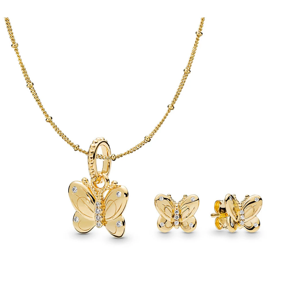 

Fanier 100% 925 Sterling Silver New 2019 Spring Rau0585 Lighting Decorative Butterfly Toy And Conjoint Necklace