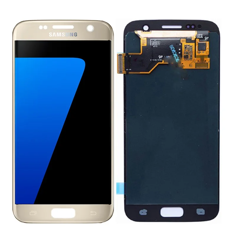 5,1 ''ЖК-дисплей для samsung Galaxy S7 G930 SM-G930F G930F ЖК-дисплей с сенсорным экраном дигитайзер Замена с рамкой - Цвет: Gold No Frame