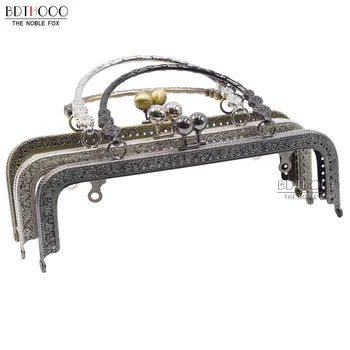 

20cm Metal Handle Purse Frames Sewing women Bag Accessories Antique Bronze Silver Golden Kiss Clasp Bag Parts