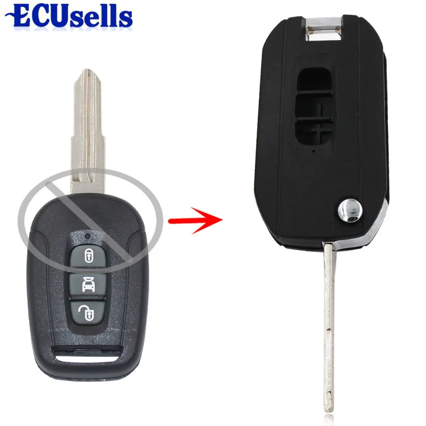 

3 Buttons Modified Flip Key Shell for Chevrolet Captiva Key Case Fob Uncut