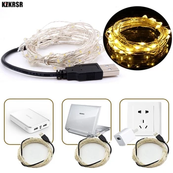 

KZKRSR 2M 5M 10M DC5V USB Powered LED String Lights for Xmas Garland Party Wedding Decoration Christmas Tree Flasher Fairy Light