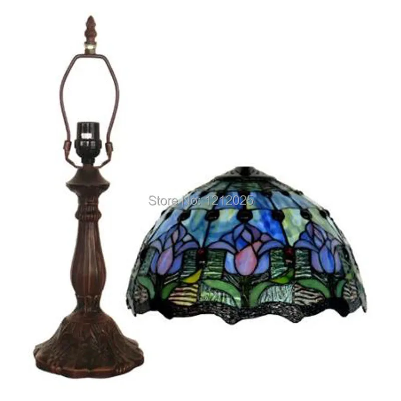 Antique Tiffany Style Tulip Table Lamp For Bedroom Bedside Lamps Antique Tiffany Style Tulip Table Lamp For Bedroom Bedside Lamps Handcrafted Indoor Lighting Stained Gl Lampshade Blue W30cm In From Lights