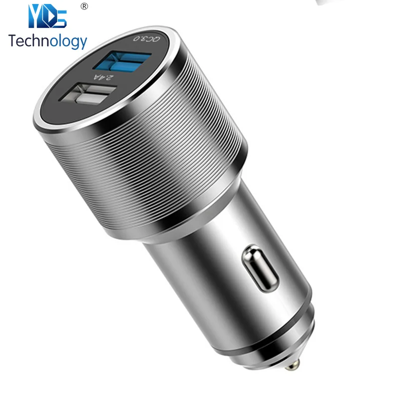 Быстрое Автомобильное зарядное устройство QC3.0 с двумя usb портами 12 В 24 два порта